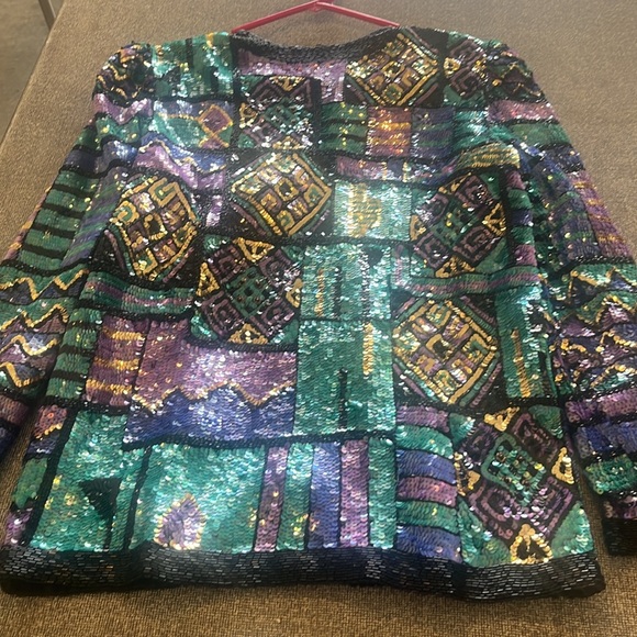 Vintage Laurence Kazar sequin jacket - Picture 6 of 8